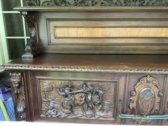 Rare Antique Italian Renaissance Revival Walnut Sideboard. 