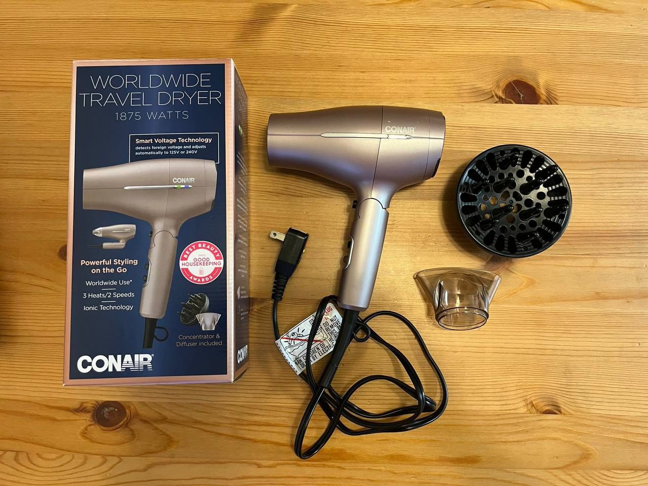 Travel Hair Dryer - 3 heat settings - Conair 1875w