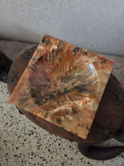 Large square heavy marble ashtray
