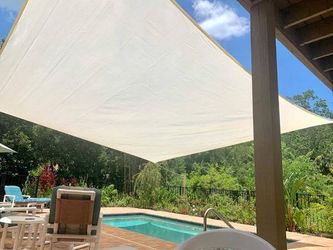 NEW 8' x 12' Rectangle Sun Shade Sail Outdoor Patio Butter Cream
HDPE Fabric, 95% UV Block, Breathable Sunshade, Canopy for Garden Backyard Deck, NOT 
