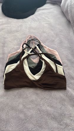 Set of five sports bras