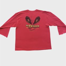 The Dragon vintage motorcycle Tennessee Route 129 red longsleeve Tshirt Size 2XL