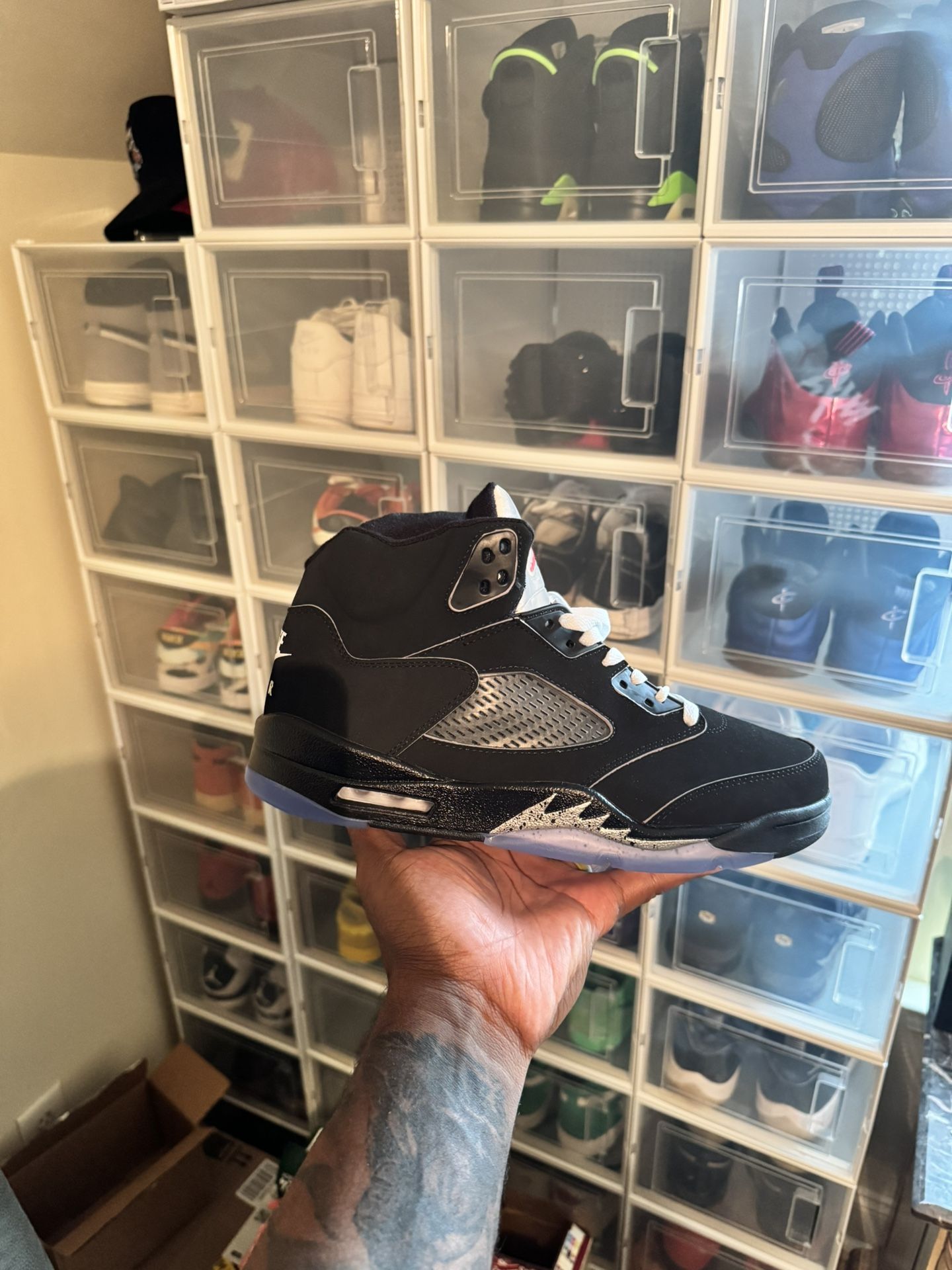 JORDAN RETRO 5 METALLIC BLACK SIZE 12
