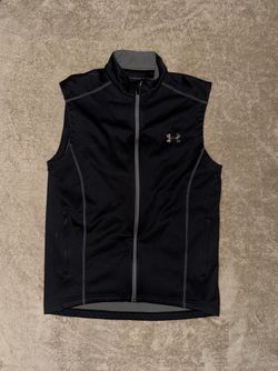 Under Armour Black Zip Up Fleece Lined Vest Size Small