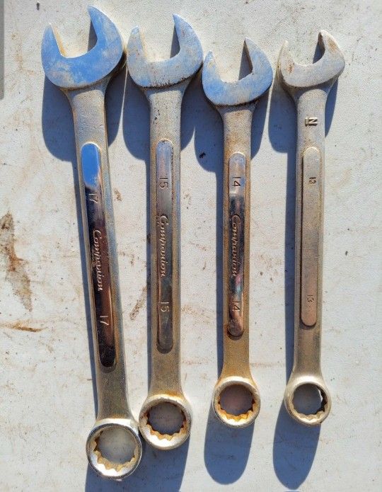 4pc Wrenches Metric Size 13 Thru 17. Missing 16.