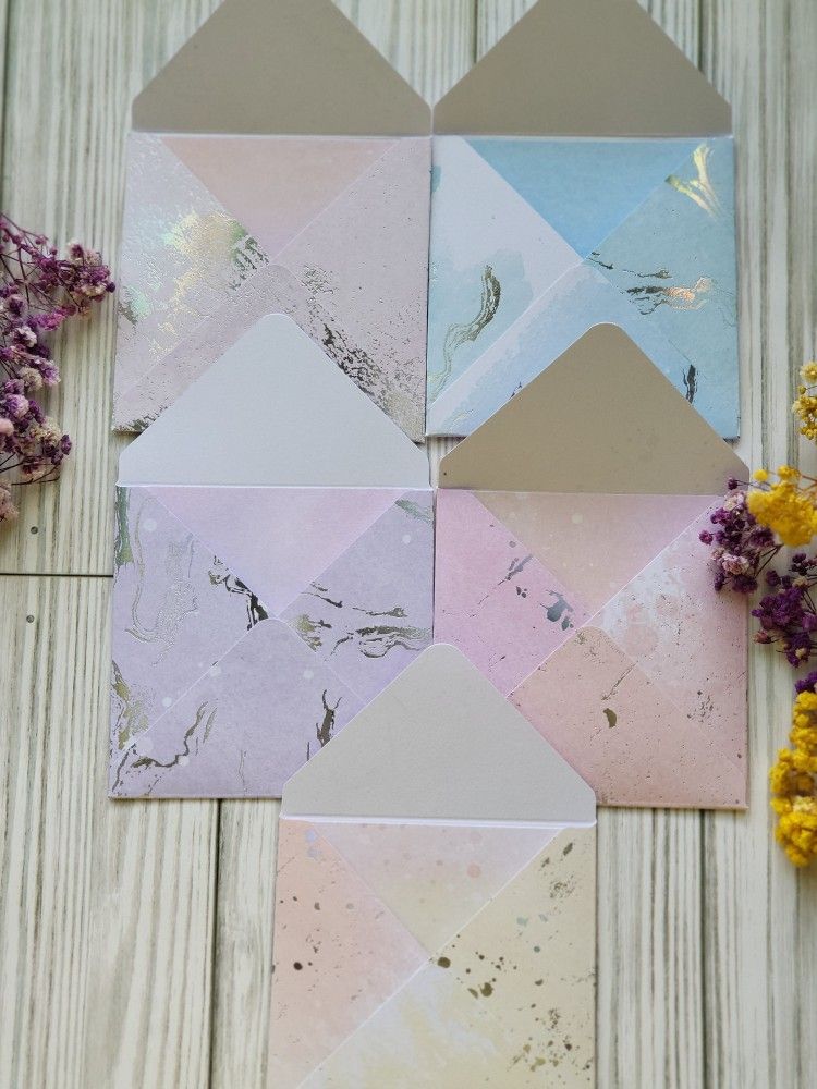 Foil Pastel Envelopes With Inserted