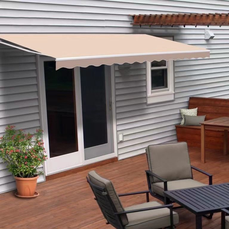MO #072708 11.5' x 10' Beige Motorized Retractable Patio Awning