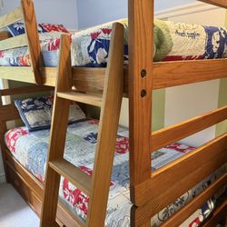 Twin Bunkbed With Three Drawers- Mattresses Included