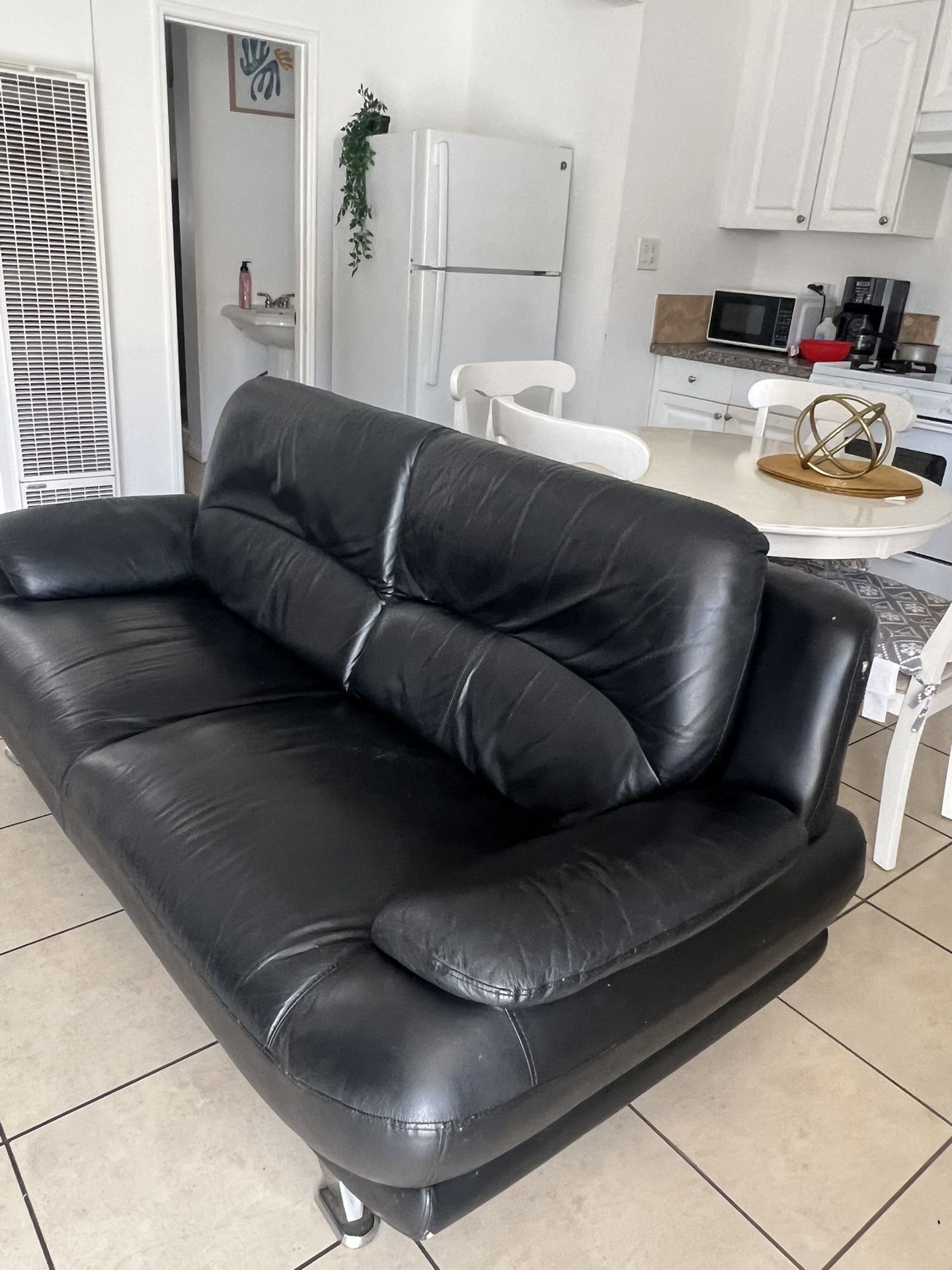 Black Leather Sofa