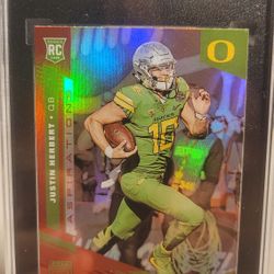 2020 PANINI CHRONICLES D.P. #5 JUSTIN HERBERT ELITE ASPERATIONS GRDEDSGC 9