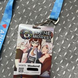 ANIME MIDWEST 2022 I LOVE ANIME LANYARD PASS COLLECTABLE