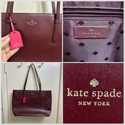 Kate Spade New York Schuyler Medium LeatherTote Bag In Burgundy 