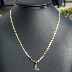 Jewelry 14k solid Tri Tone Yellow Gold Mariner link 18” Chain necklace 10k L diamond pendant 4.30 grams 2.80mm
