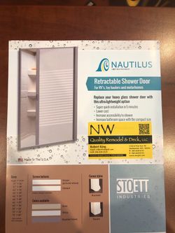 Retractable shower door for RV, Trailer , Shop or home