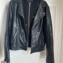 Guess Leather Jacket In Good Condition Size M