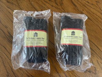 2 New Pairs of The Vermont Country Store Cable Knit Knee High Socks -  Brown - 9-11 (Regular) - Made in USA
