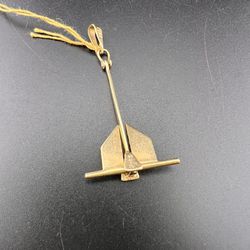 14K Solid Gold Movable Anchor Pendant