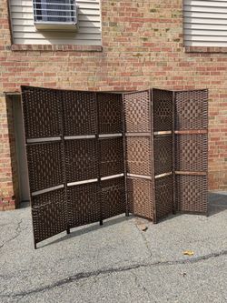 Brown Woven Room Divider Boho Decor