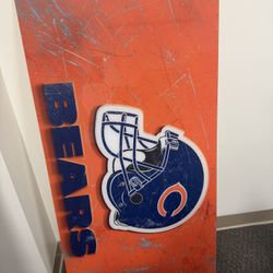 Chicago Bears Glass Wall Sign 