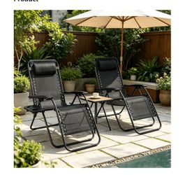 Two zero gravity  lounge chairs