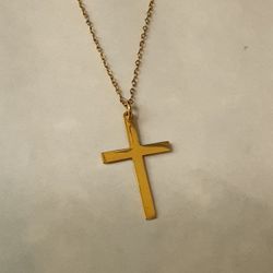 10 Karat Yellow Gold Cross Necklace