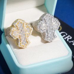 Moissanite Diamond Cross Ring 