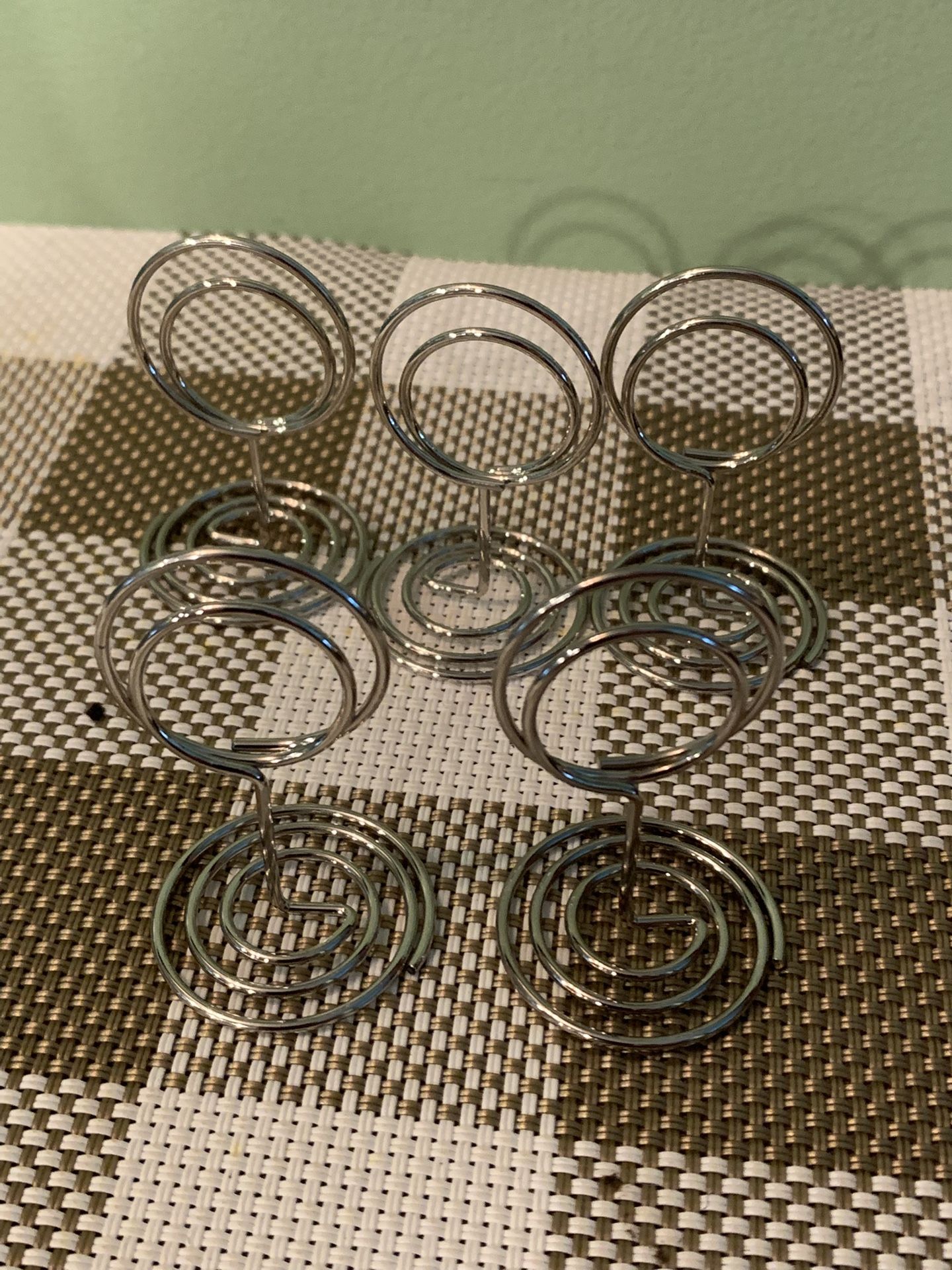 Set Of 5 New Metal Coil Name Plate Holders, Or Can Be Used For Various Other Things.