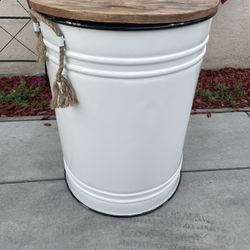 White metal Storage Bin