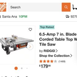RIDGID Table Top Wet Tile Saw – Like New