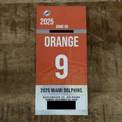 Orange Parking Pass Tampa Bay Buccaneers Miami Dolphins