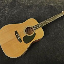 Vintage 1970s Yamaki YW-25 Dreadnought Acoustic Guitar