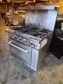 Commercial Restaurant 6 Burner Range with Oven Natural Gas WORKS