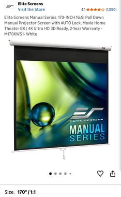 170” pull down movie screen new in box