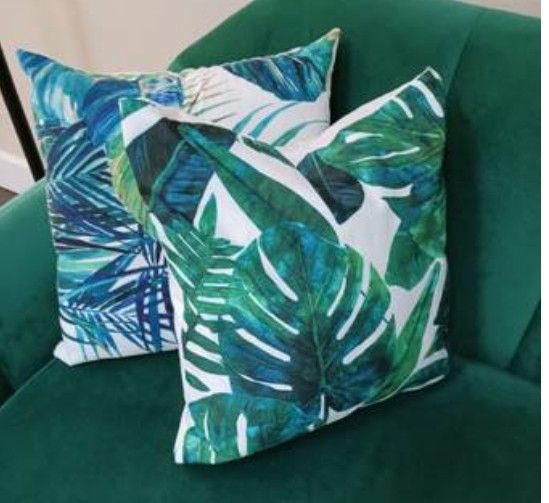 2 Green Decorative Cushions