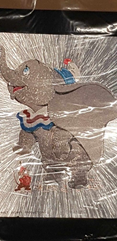 11 X 13 - 1980s Vintage Disney Collectibles Foil Picture Of DUMBO 