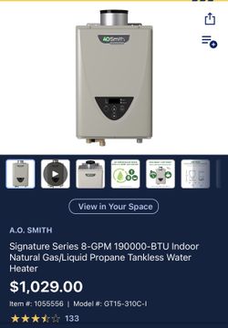 A O Smith Gas Tankless Water Heater for Sale in Charlotte, NC - OfferUp