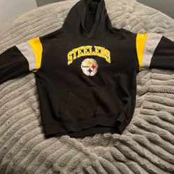 Black Steelers Youth Large Hoodie
