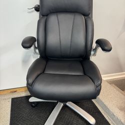 Brand New Black Vegan Leather Tall Back Ergonomic Executive Office Chair w/3D Adjustable Lumbar 