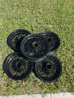 Black Wire Spoke wheels Set of 5