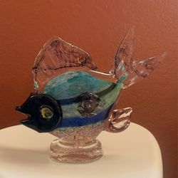 Hand Blown  “Fish” Glass