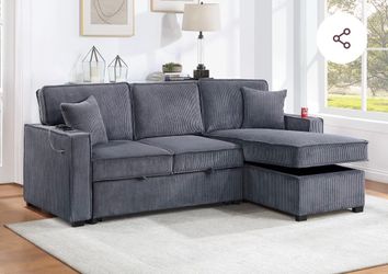 Sectional sleeper sofa with storage