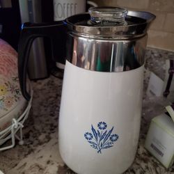 Vintage Cornflower Coffee Pot, Corning Ware