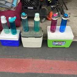 Ice Chests/ Lunch Boxes  With Water Bottles