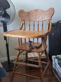 Vintage Wooden Baby High Chair