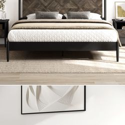 QUEEN George Oliver Cartlin Acacia Solid Wood Platform Bed