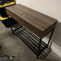 Walnut Console Table w/ 2 Drawers - Entry Way Table– Modern Industrial (Target)