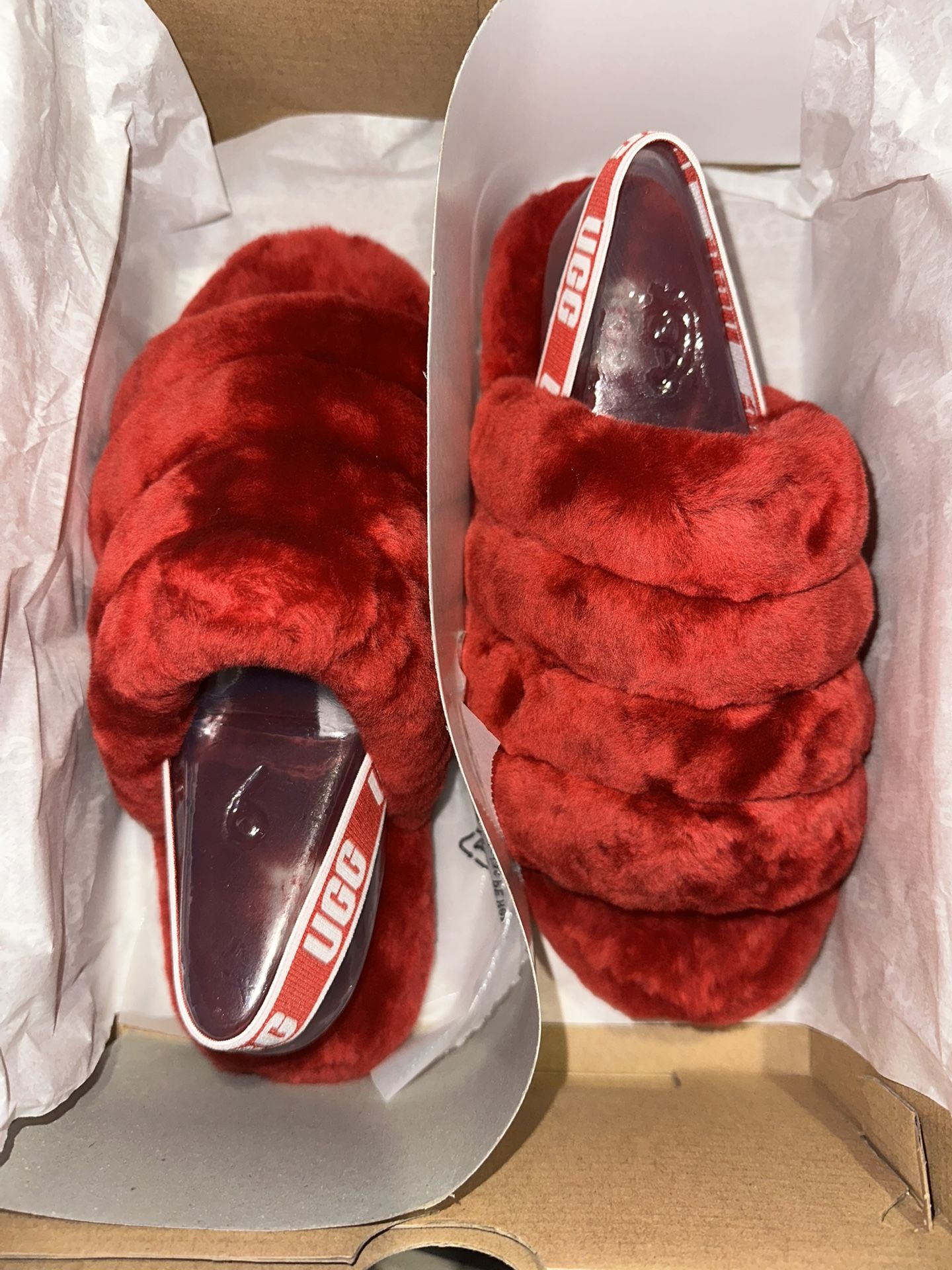 Ugg Fluff Yeah Slide Ribbon Red (Kids)