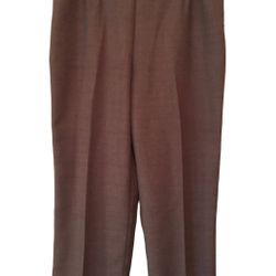 Alfred Dunner Women’s Pull On Casual Pants,Elastic Waist,Brown, Sz 18, Pre-owned