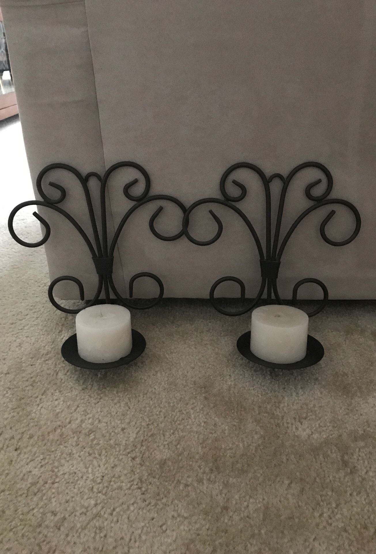 Iron Wall Hanging Candle Holder with Candles