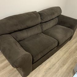 Brown Two Cushion Couch